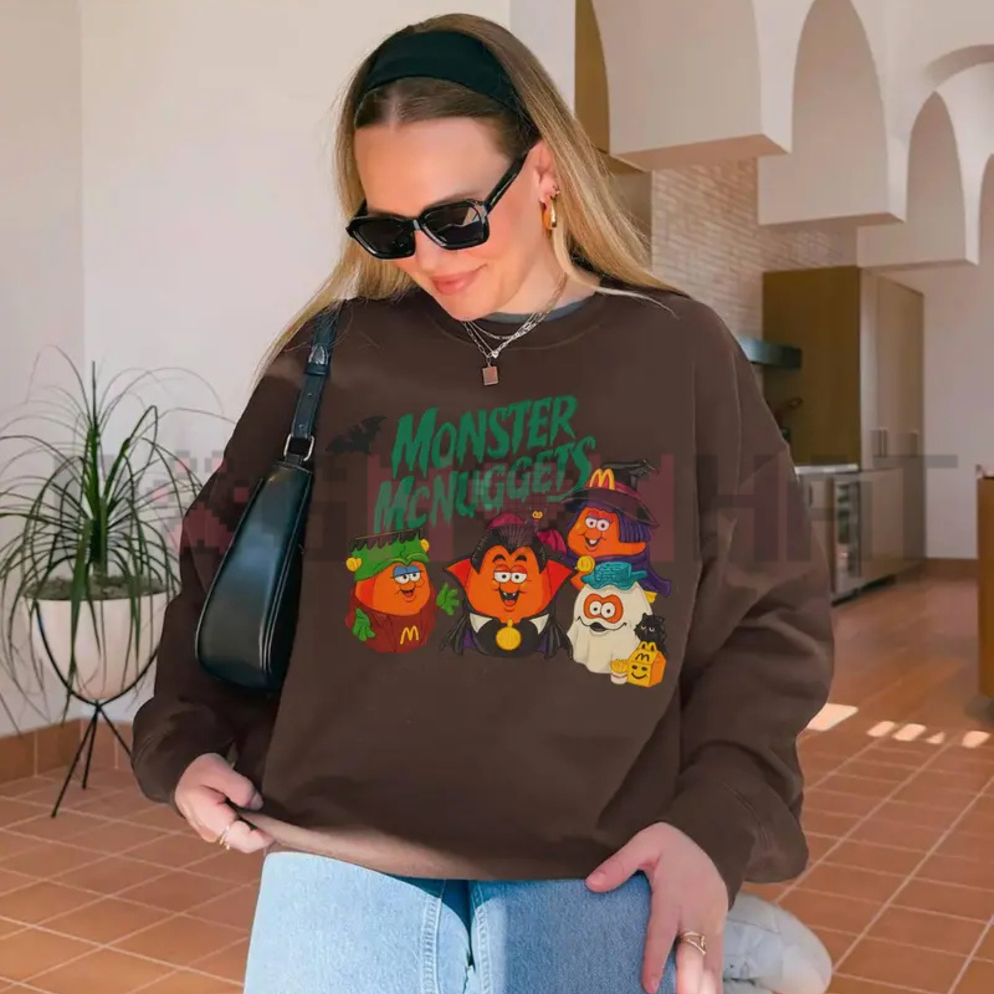 90s Retro Monster Nuggets Graphic Sweatshirt - Vintage Halloween Summerween Soft Cotton Unisex Pullover