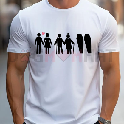 Eternal Love Skeleton Couple Graphic Tee - Gothic "Till Death Do Us Part" Shirt