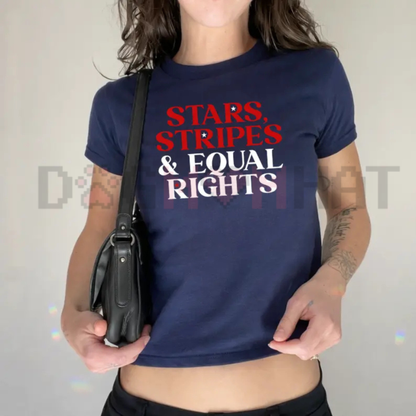 Stars, Stripes & Human Rights Fitted Baby Tee