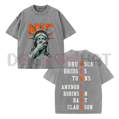 New York Basketball 2-Side Graphic T-Shirt - Retro Knicks Style Streetwear Tee