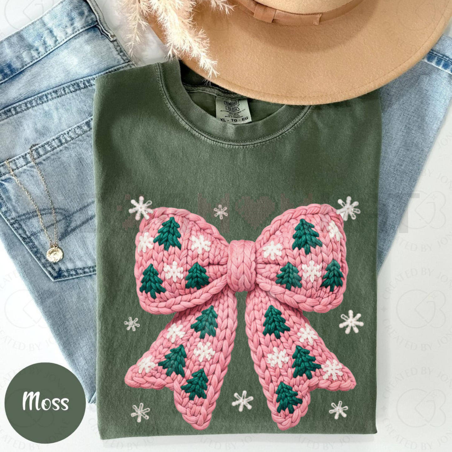 'Knitted Christmas Tree' T-Shirt – Unisex Rustic Sweater Aesthetic Tee