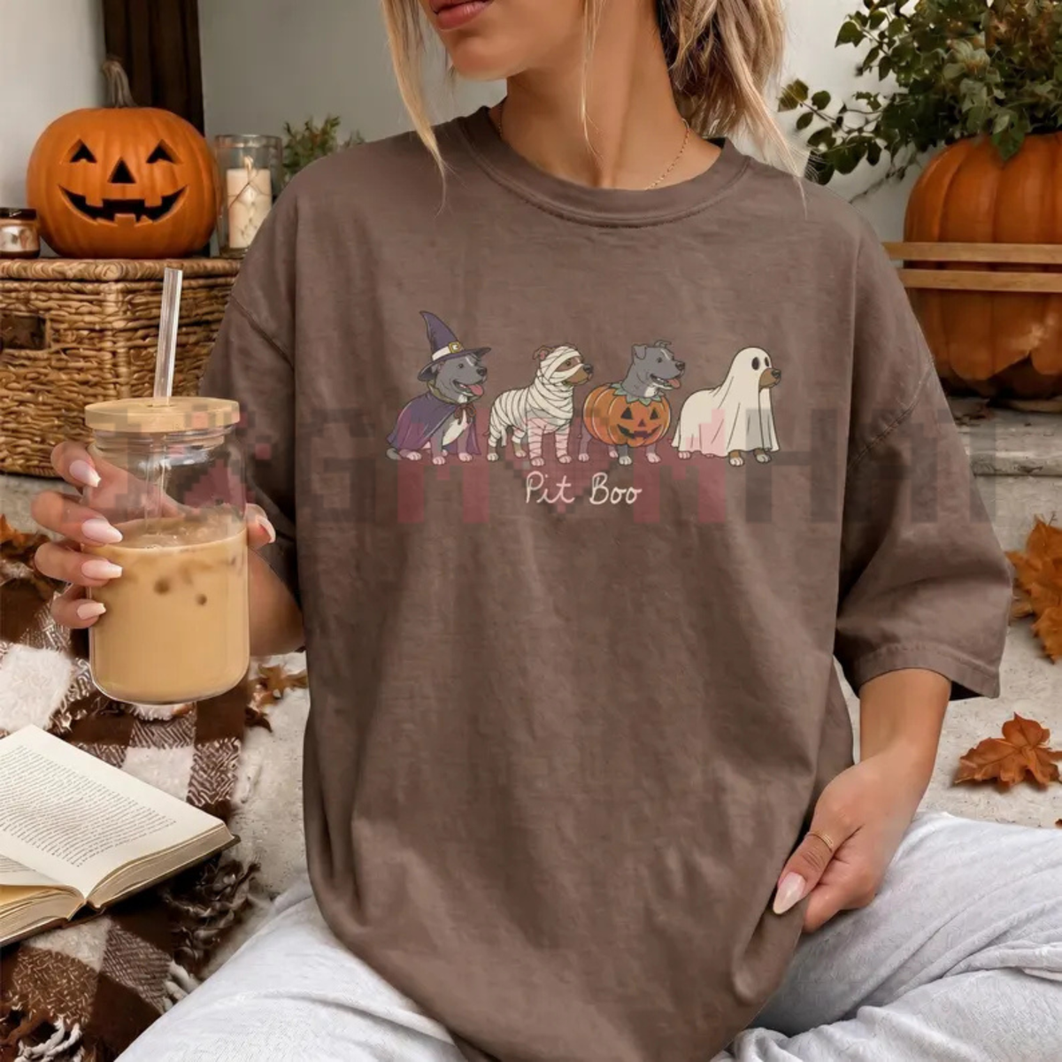 Comfort Colors® Spooky Pitbull Ghost "Pit Boo" Shirt – Cute Pitbull Dog Mom Tee