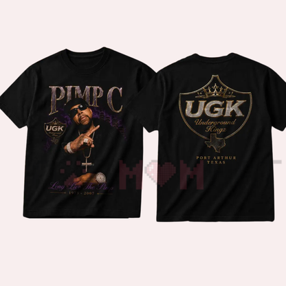 LOCALSAINT Pimp C Long Live The Pimp Heavy Cotton Tee - UGK Texas Rap Merch