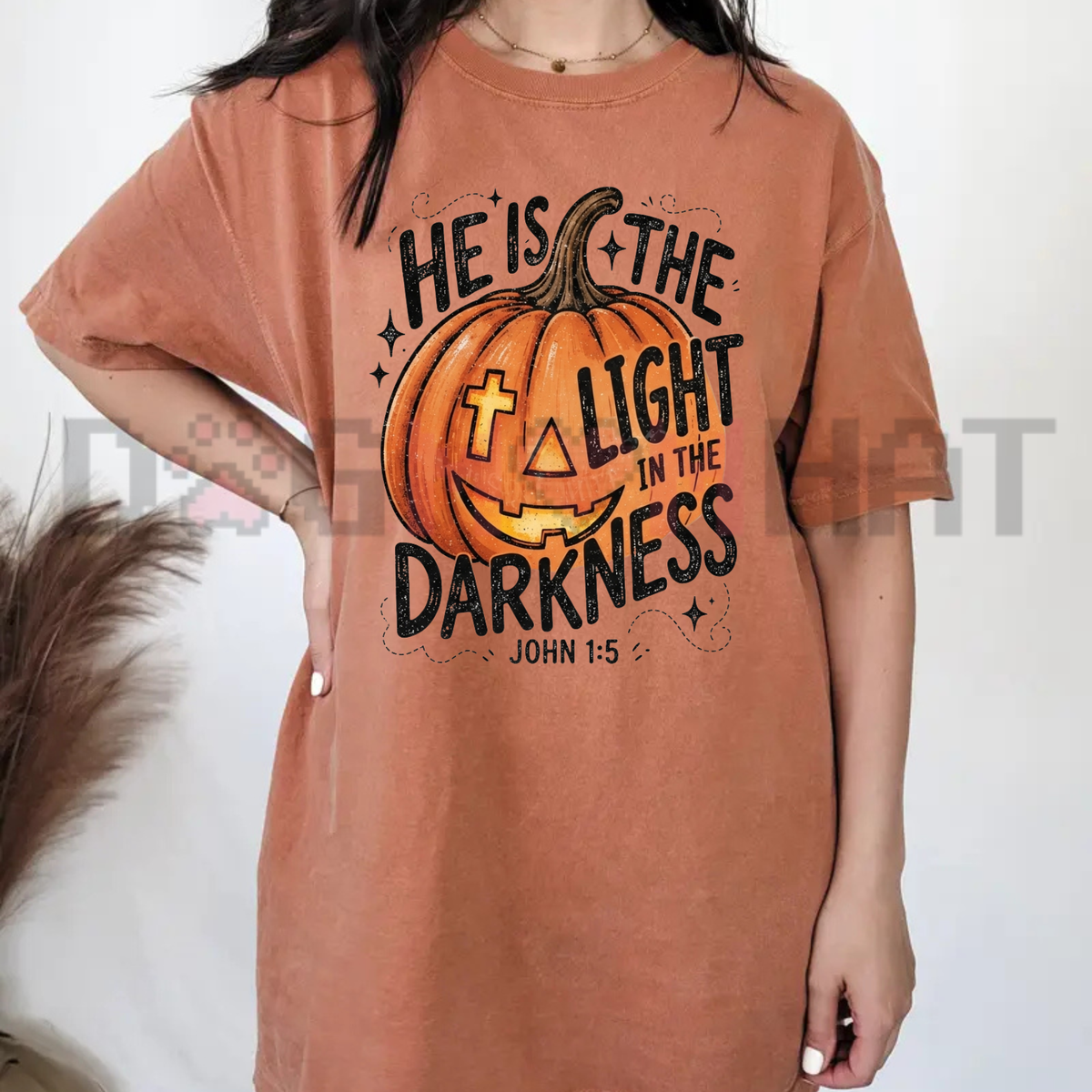 "He Is The Light" Retro Fall Religious Graphic T-Shirt