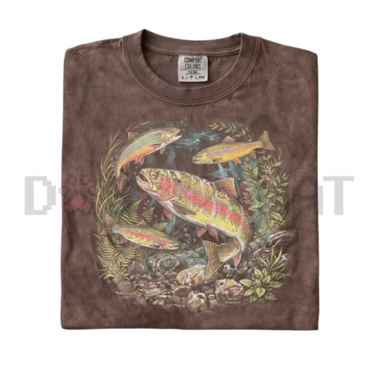 Fly Fishing Shirt – Vintage Trout River Graphic Tee