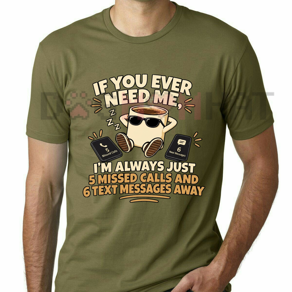 5 Missed Calls Away Sarcastic Introvert Graphic T-Shirt