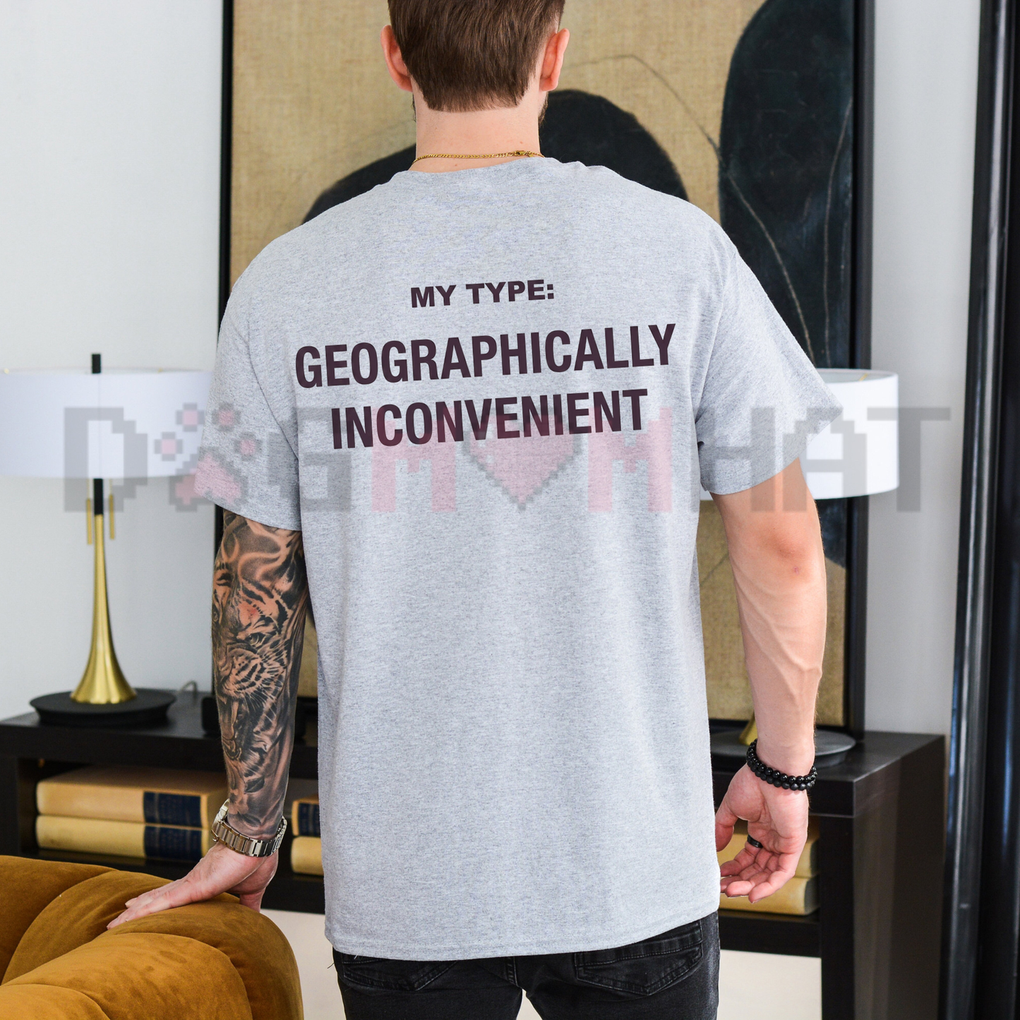 Long Distance Heartache Graphic Tee - Funny Geographically Inconvenient Relationship Pure Cotton Unisex Shirt