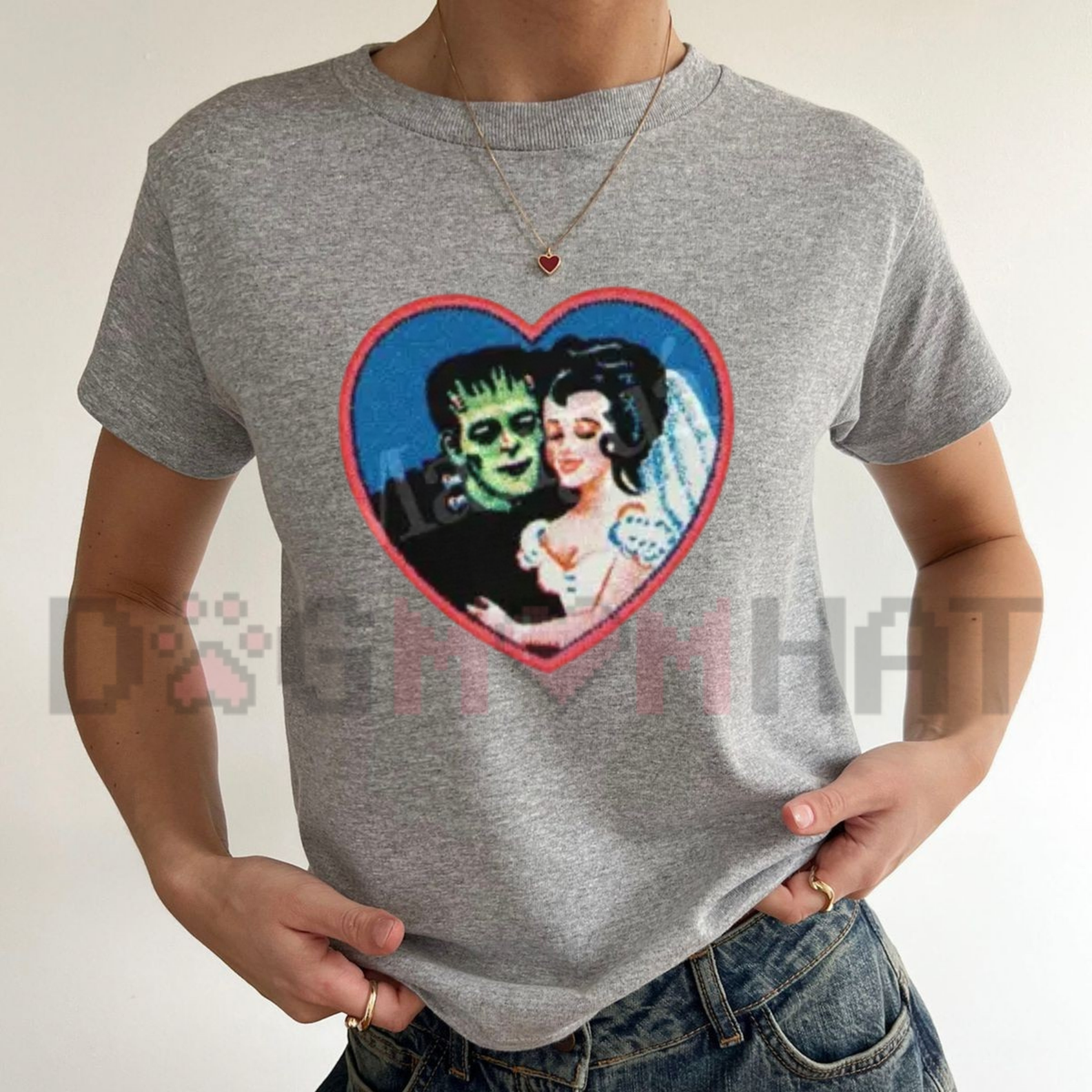"Retro Frankenstein Monster" Y2K Dark Fantasy Graphic T-Shirt