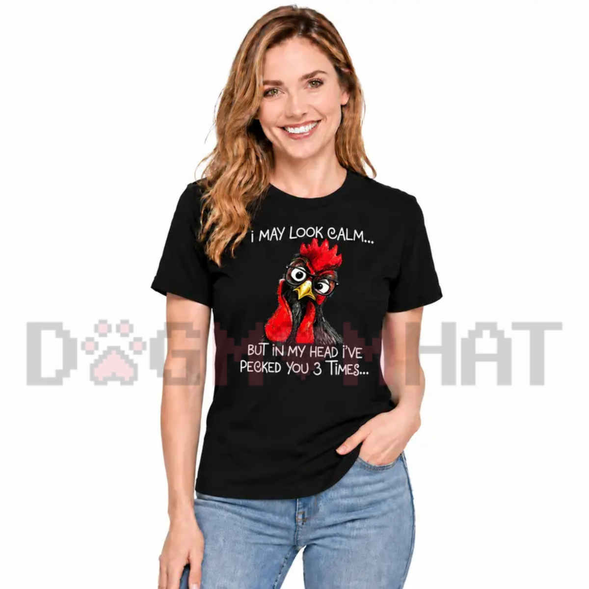 "I May Look Calm But I've Pecked You 3 Times" Funny Chicken Shirt – Angry Rooster Graphic Tee