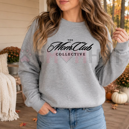 MOM CLUB Faux-Embroidered Aesthetic Graphic Sweatshirt