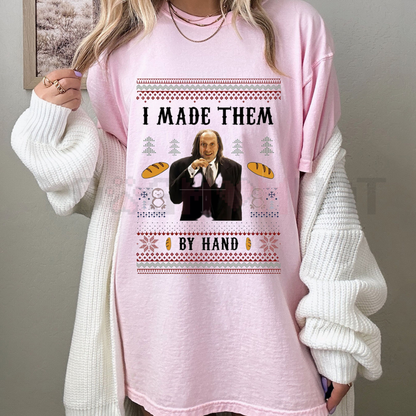 "I Made Them By Hand" Scary Movie Christmas T-Shirt