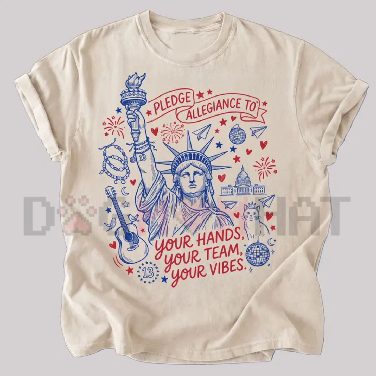 "Pledge Allegiance To Your Hands, Team, Vibes" Tee