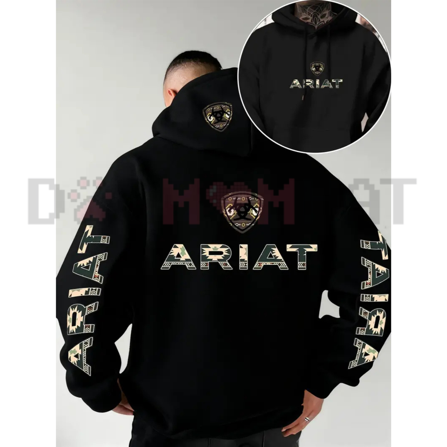 Ariat Modern Crest Letter Graphic Hoodie - Soft Stretch Knit Casual Unisex All-Season Pullover