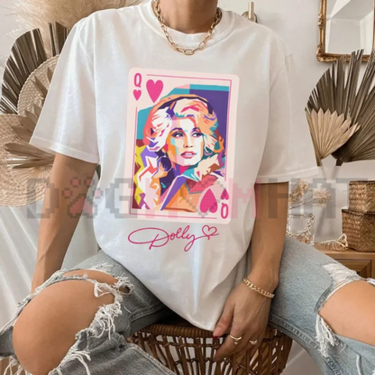 Vintage Dolly Parton "Queen Of Hearts" T-Shirt - Country Music Legend Graphic Tee