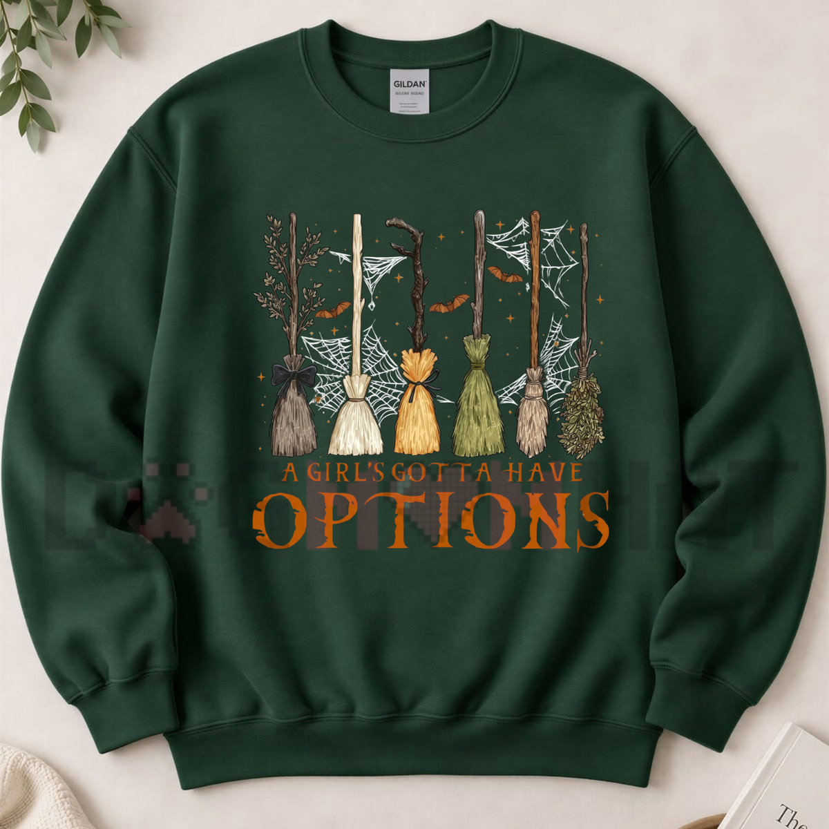 A Girl Gotta Have Options Retro Halloween Y2K Graphic Fleece Sweatshirt