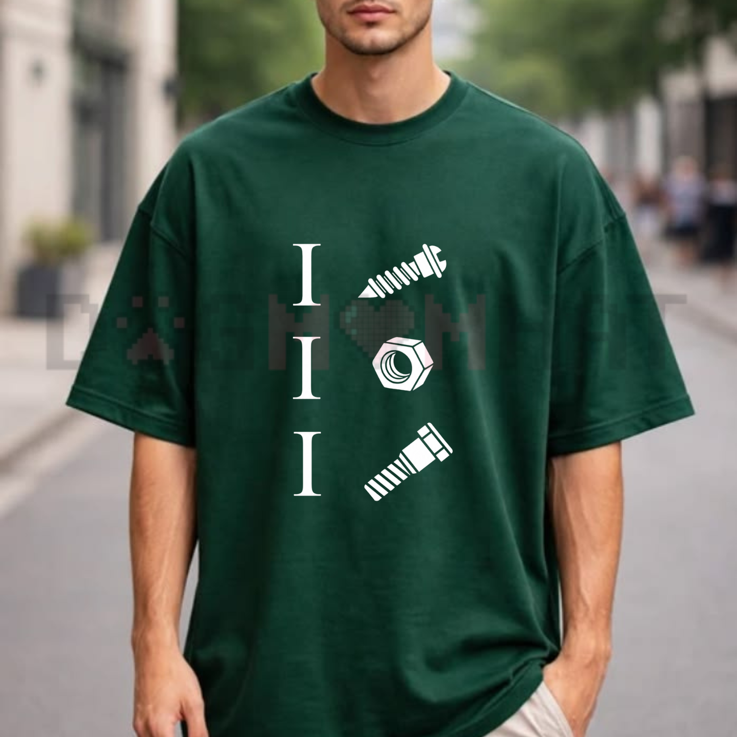 Mechanic Tool Rebus Graphic Tee - Funny I Screw I Nut I Bolt Fastener Humor Unisex Cotton Shirt