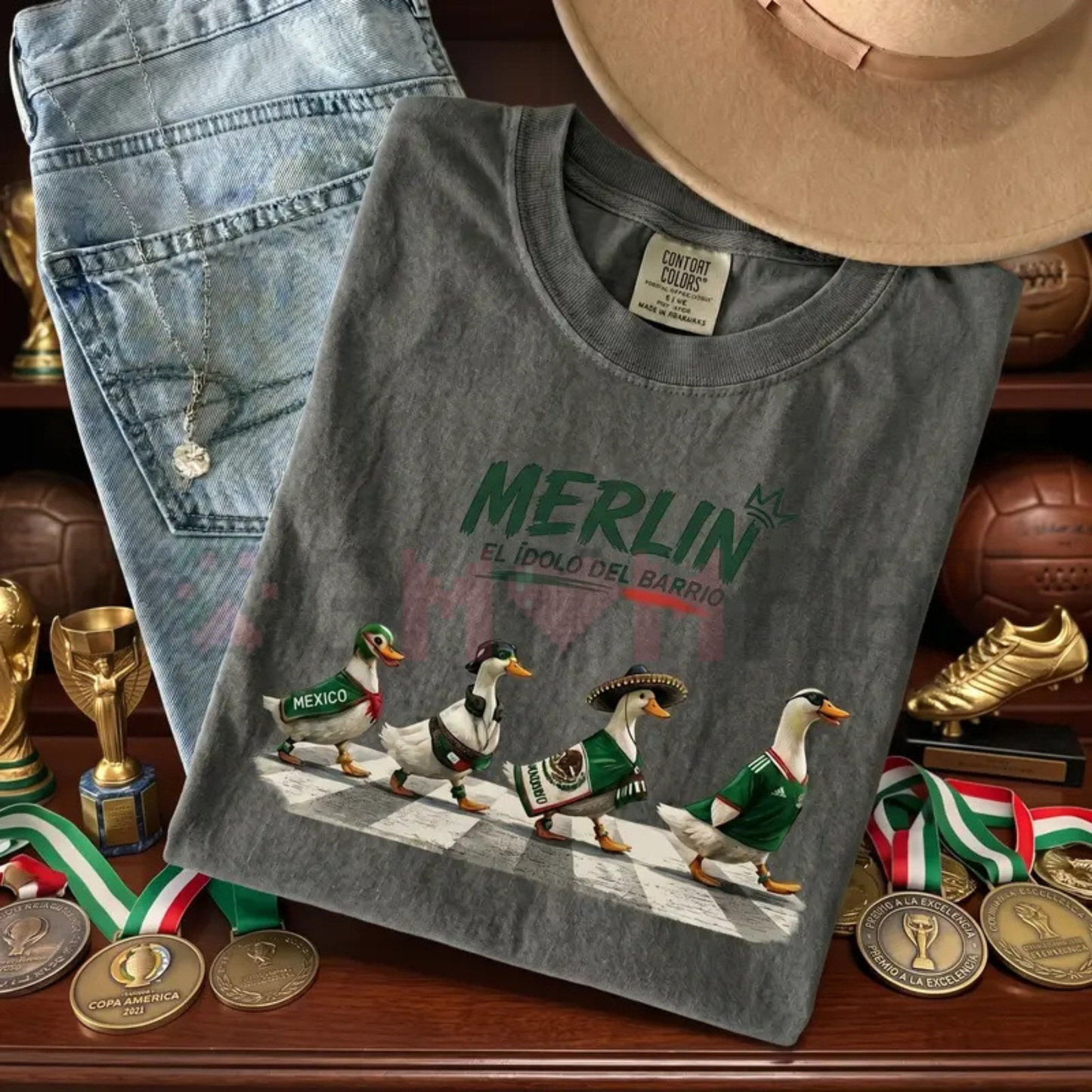 Comfort Colors Merlin Mexico Duck T-Shirt - Funny Goose Graphic Tee