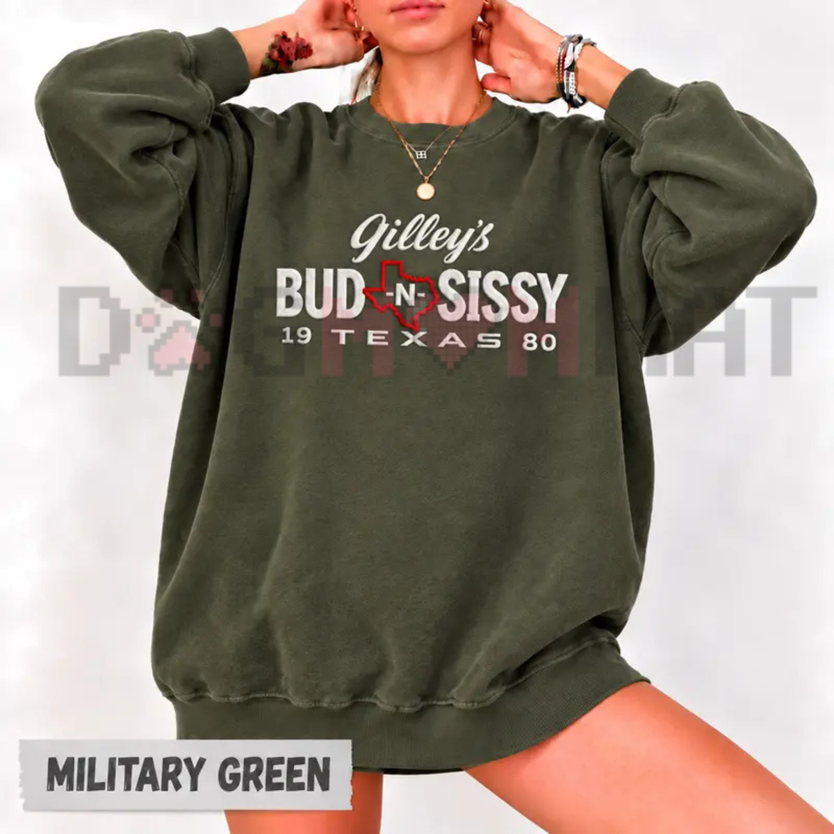 Dewey Western Club Crewneck – Urban Cowboy Gilley's Bud & Sissy Sweatshirt