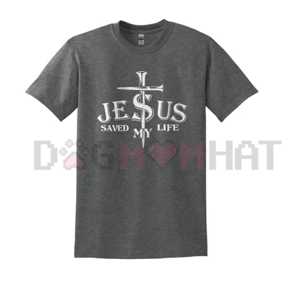 Jesus Saved My Life Cross Long Sleeve T-Shirt - Christian Faith Tee