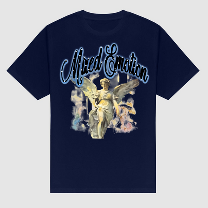 Y2K Street Style T-Shirt - Retro Angel & Flame Graphic Tee