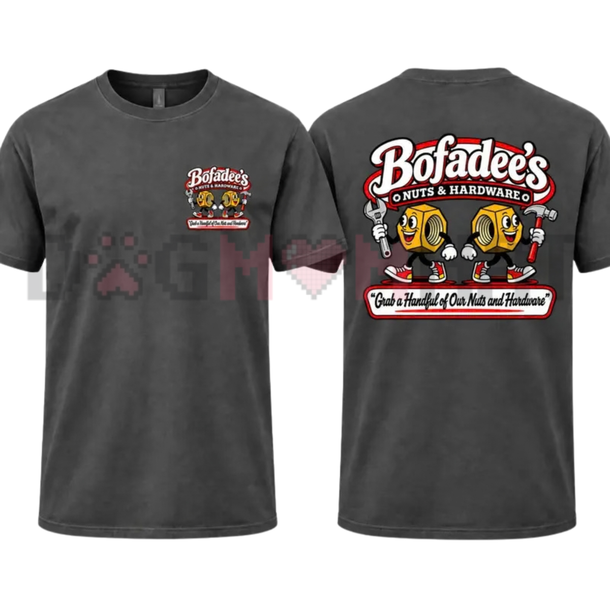 "Bofadees Nuts and Hardware" Funny Parody Graphic T-Shirt