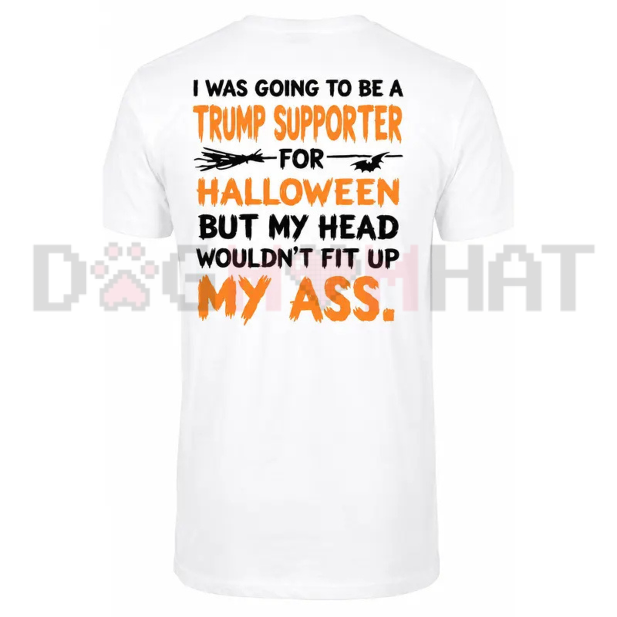 "Spooky Bat Political Humor" Back-Print Graphic T-Shirt