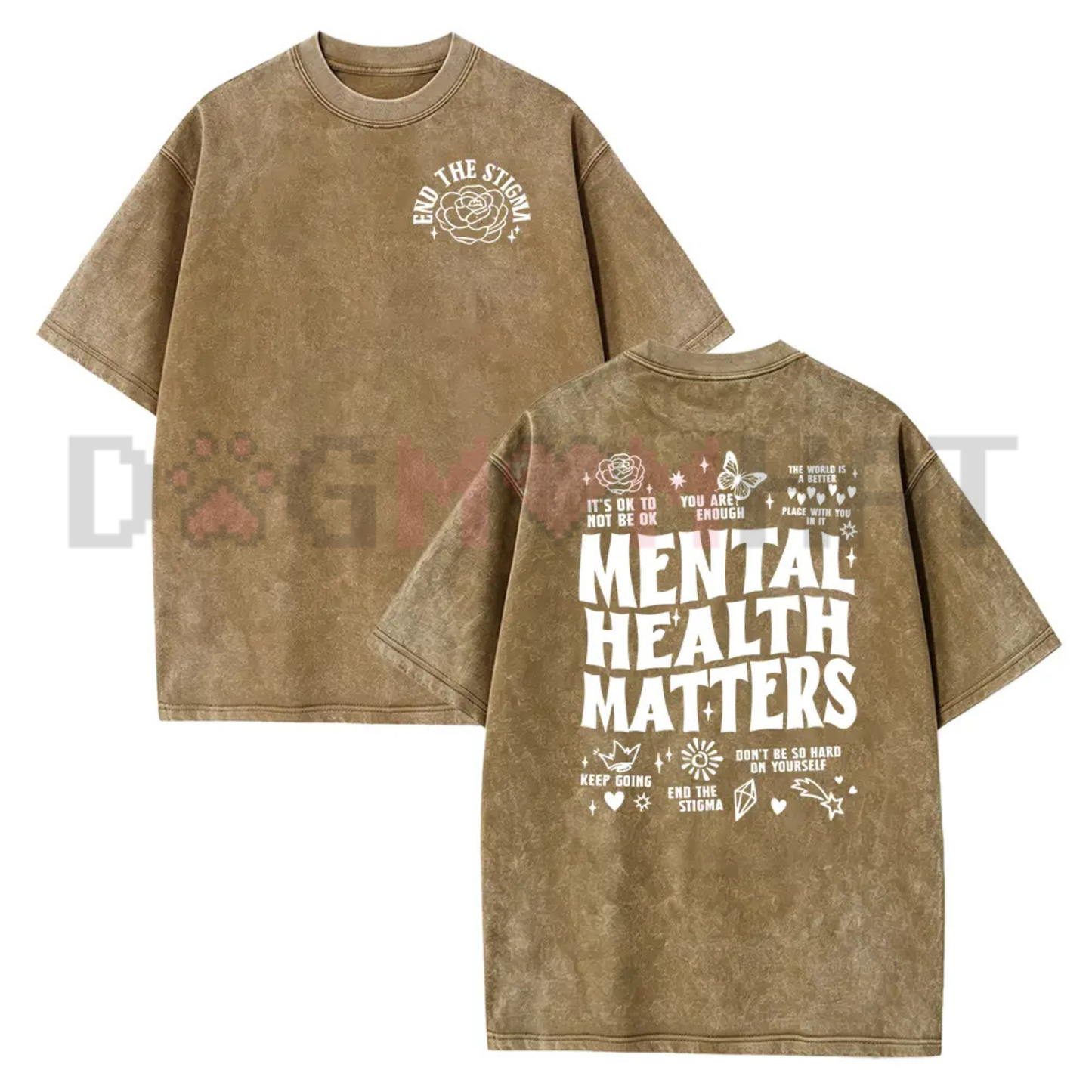 Mindful Words Double-Sided Positive Affirmation Tee - Mental Health Matters Unisex Cotton Graphic Shirt