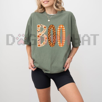 BOO Comfort Colors® Halloween Shirt - Trendy Ghost Festive Holiday Tee
