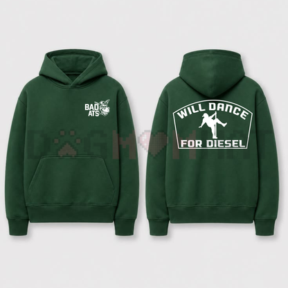 Parke Horizon Hoodie – "Will Dance For Fuel" Mechanic Automotive Graphic Heavy-Blend Pullover