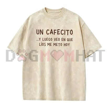 Un Cafecito Spanish Coffee Lover Graphic Tee - Soft Cotton Casual Latina Women Short Sleeve Top
