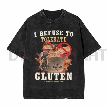 "I Refuse To Tolerate Gluten" Washed T-Shirt