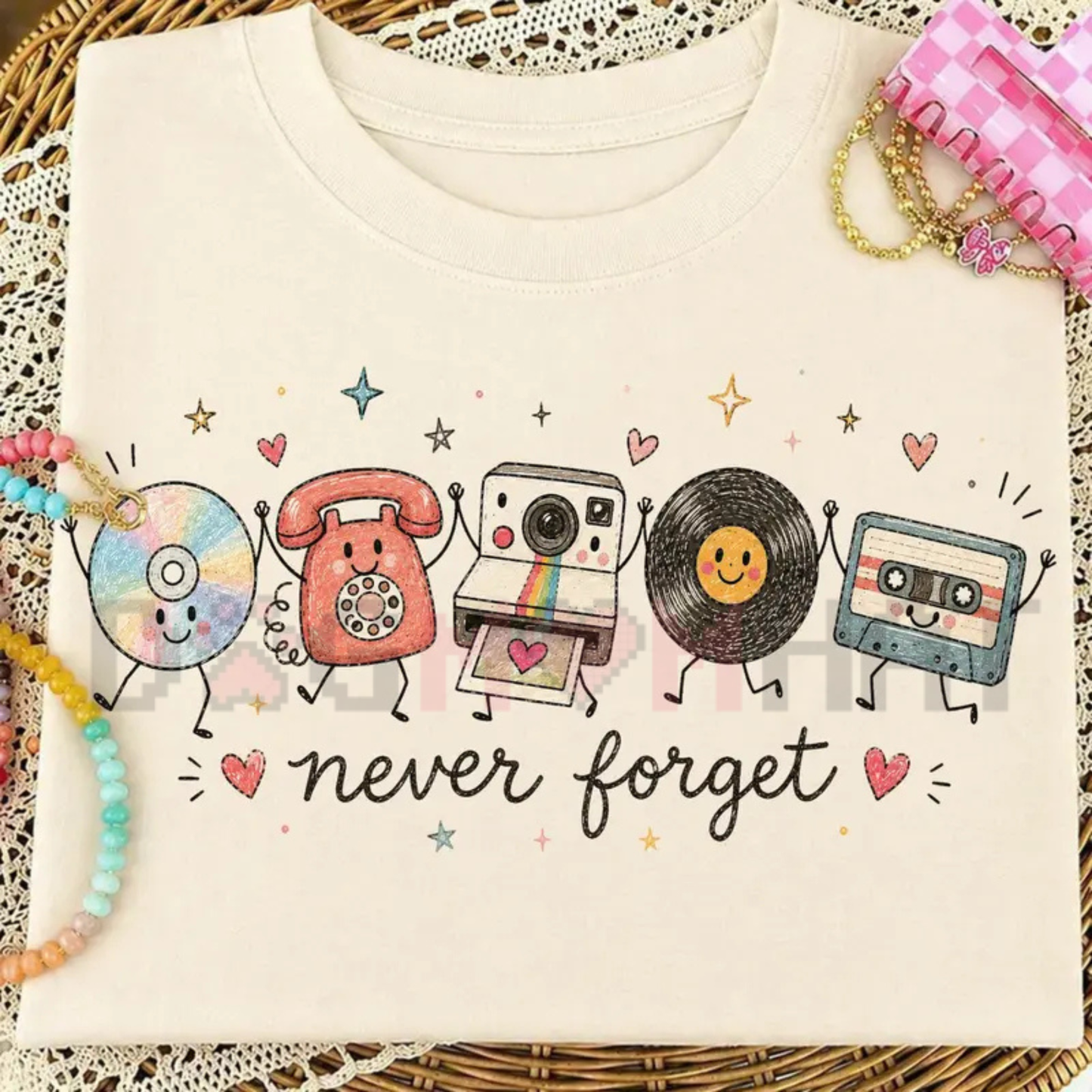 Comfort Colors Never Forget T-Shirt - Cute Retro 90s Nostalgic Graphic Tee