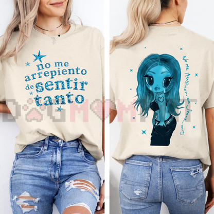 "Vintage Blue Aesthetic Art Print" Casual Everyday Graphic T-Shirt
