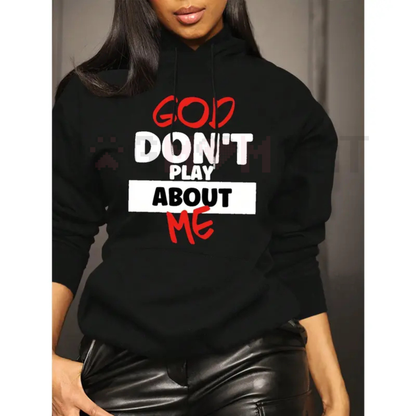 Women's Front Slogan Letter Print Hoodie – Long Sleeve Tops Graduation