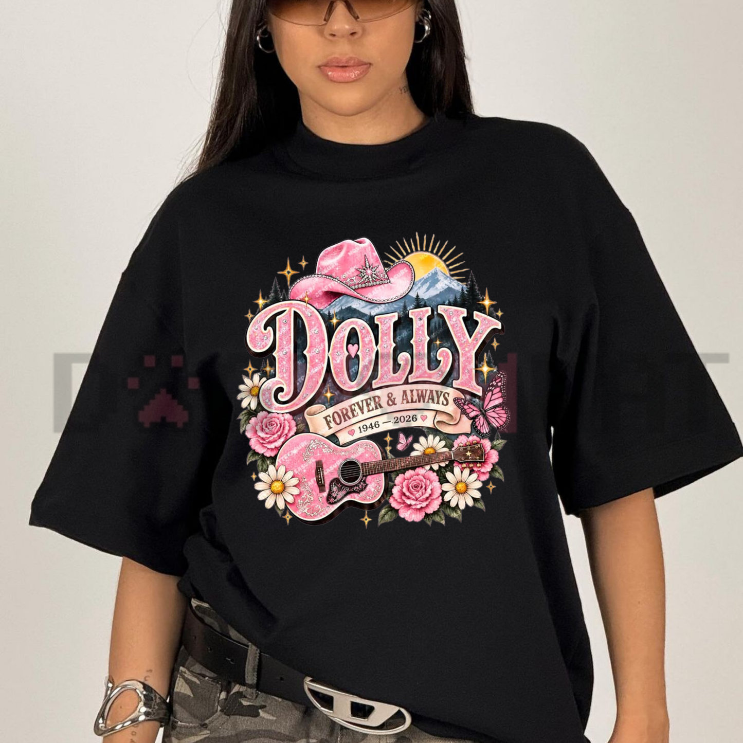 "Queen of Country" Dolly Parton Memorial Graphic T-Shirt - 1946–2026 Vintage Tribute Tee