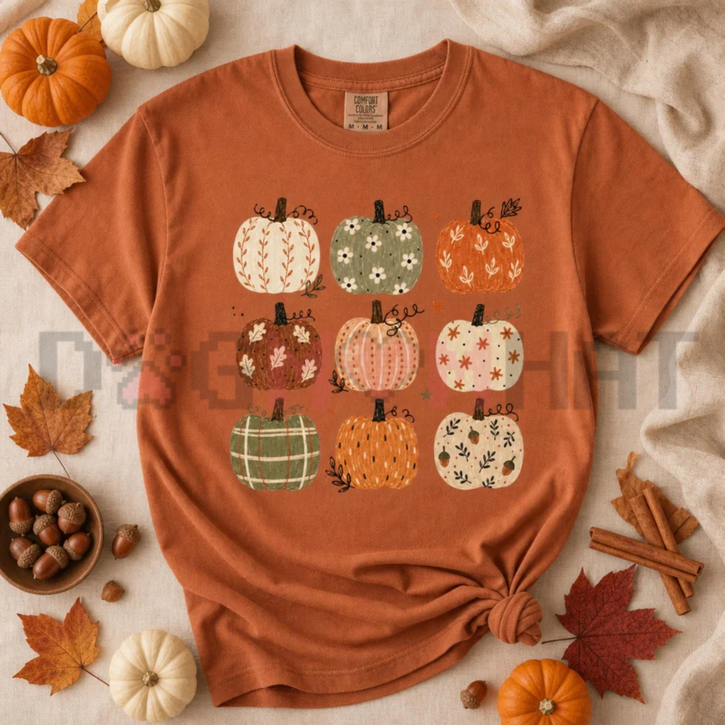 Autumn Pumpkins Ready To Press Heat Transfer Film - Direct To Film Graphic Paper For Fall Shirts