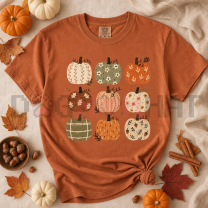 Autumn Pumpkins Ready To Press Heat Transfer Film - Direct To Film Graphic Paper For Fall Shirts