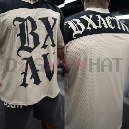 Hybrid Old English Athletic Graphic Tee - Retro Streetwear Sportswear Blend Cotton Unisex T-Shirt
