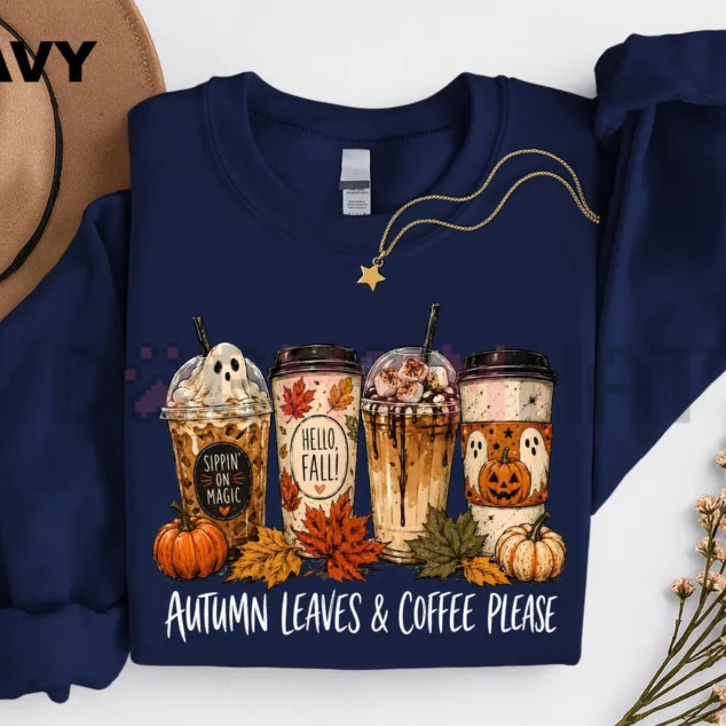 Comfort Colors® Ghost Coffee Cup T-Shirt - Halloween & Pumpkin Spice Autumn Apparel