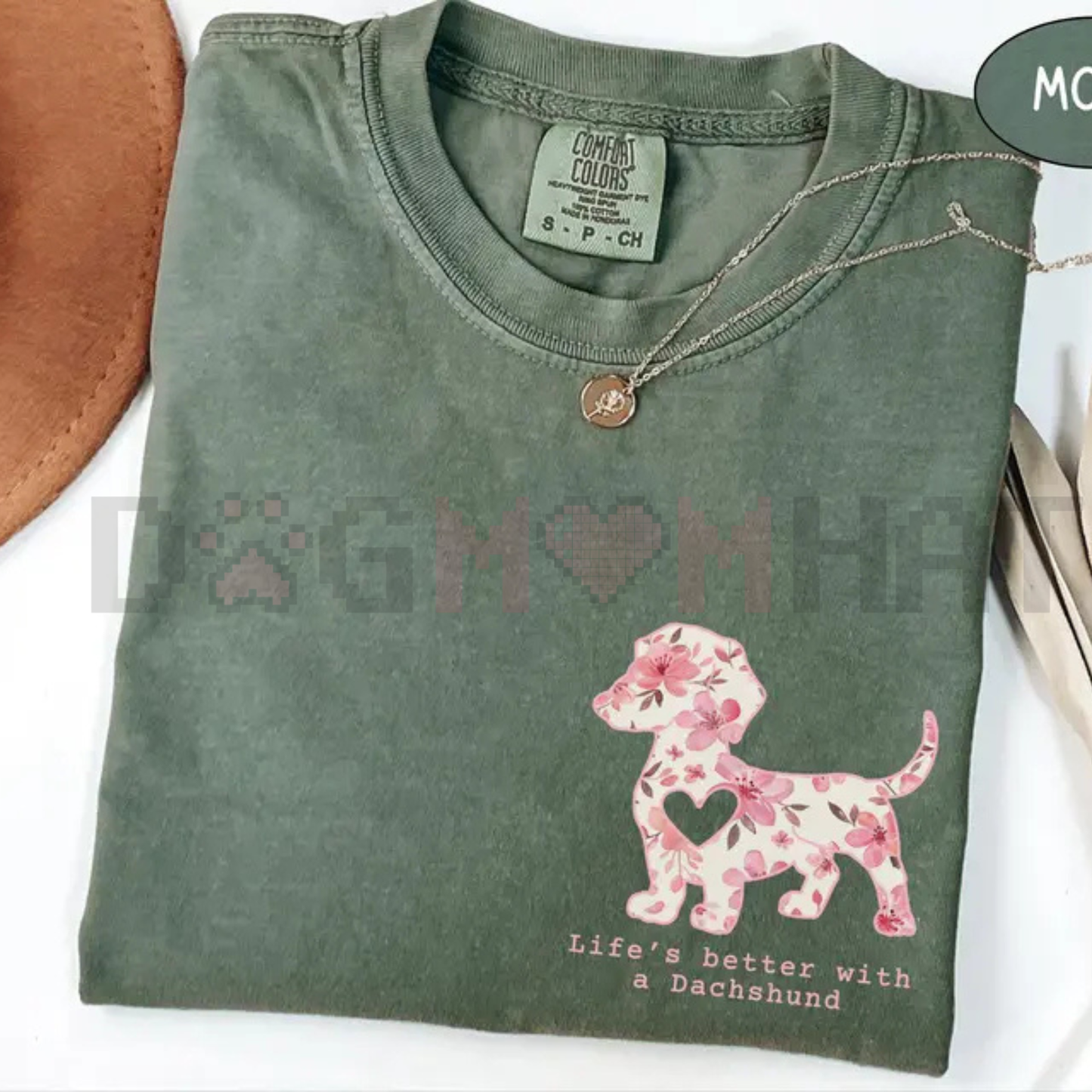 Comfort Colors Dachshund Floral T-Shirt