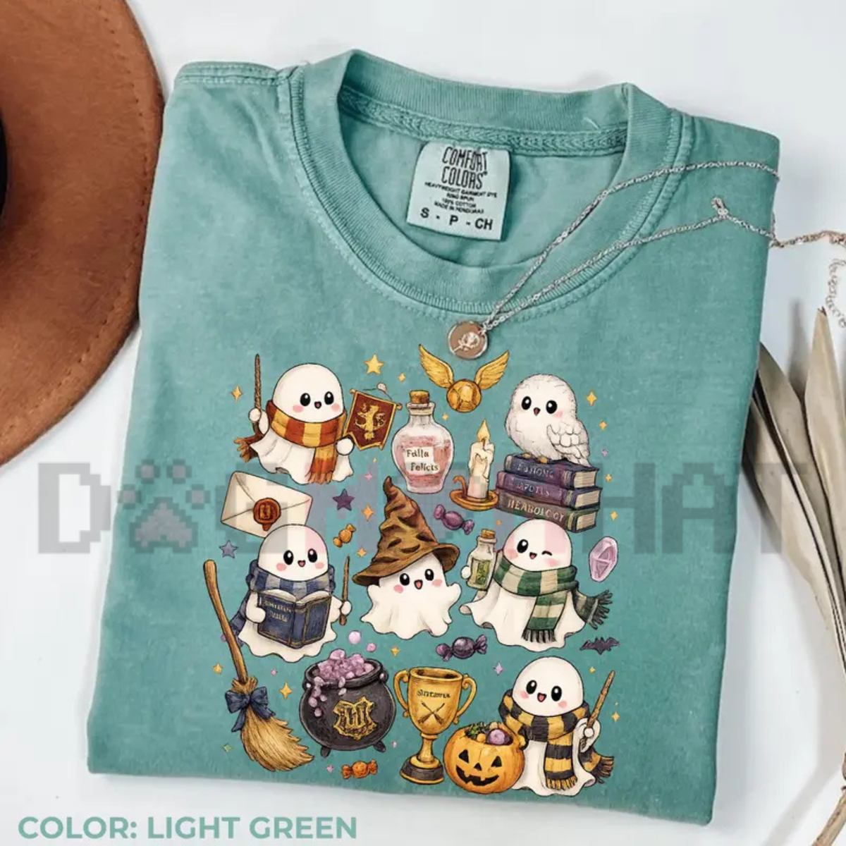 Magical Wizard Ghost Halloween T-Shirt – Spooky Fantasy Graphic Tee