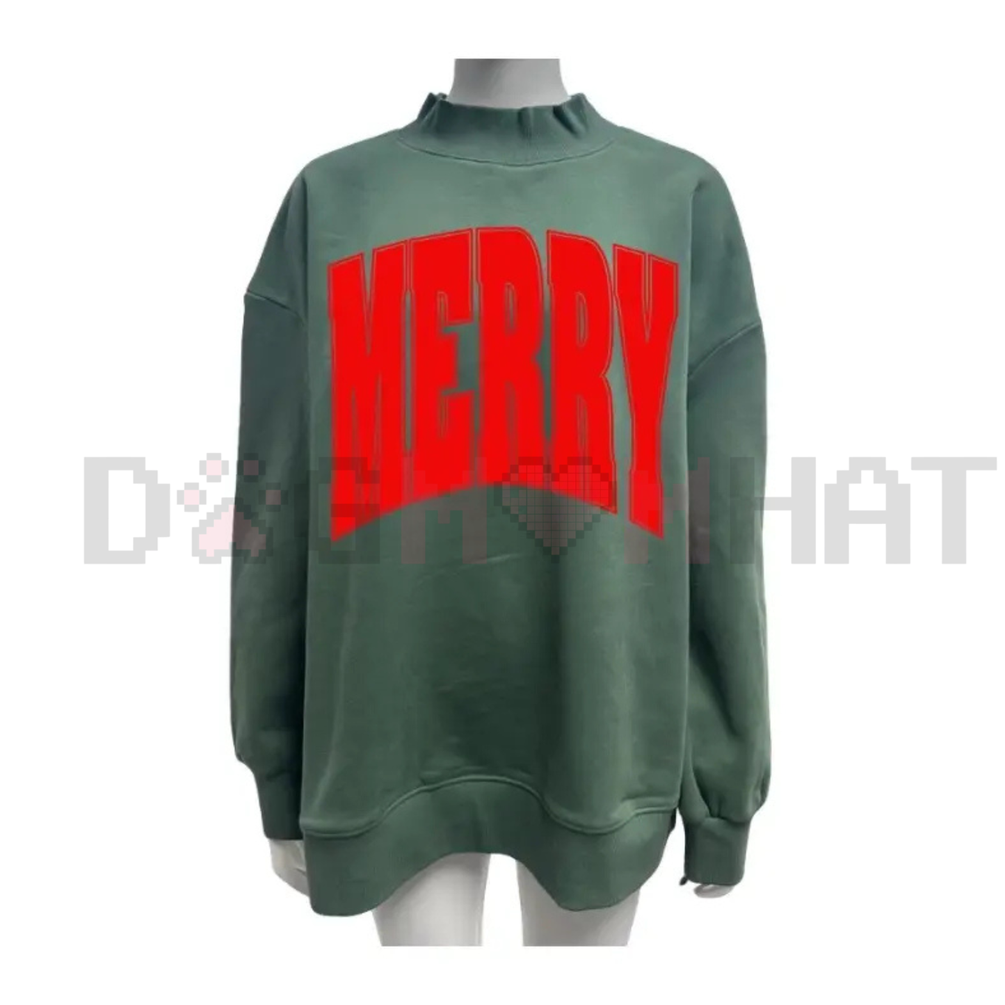 MERRY Christmas Holiday Mock Neck Sweatshirt