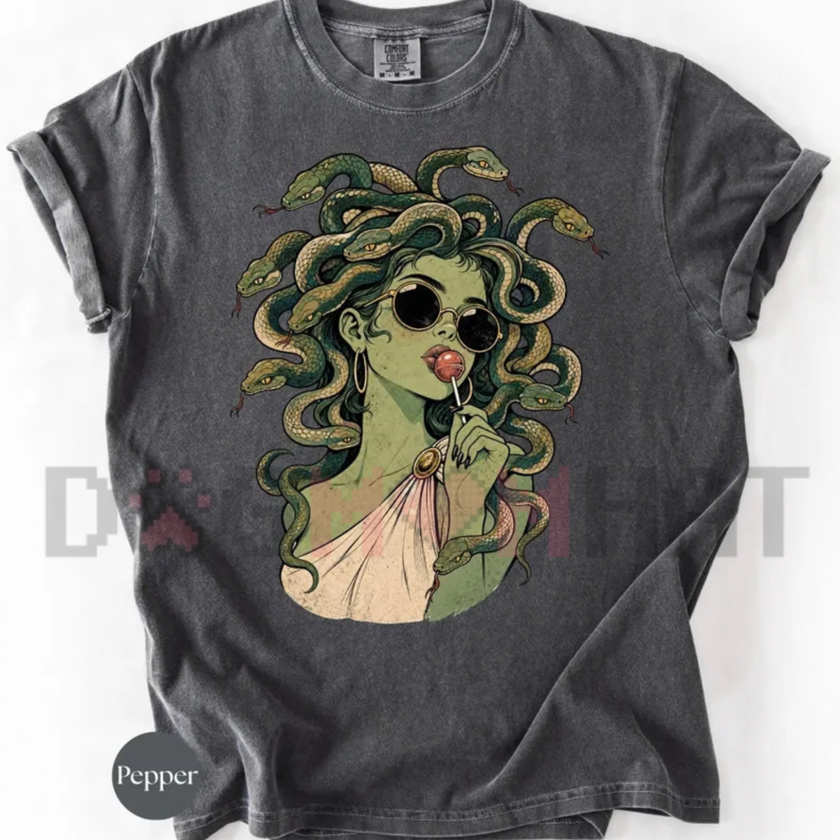 Medusa Lollipop Retro Spooky Cute Graphic T-Shirt
