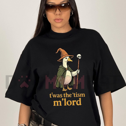 Funny Meme "TWAS The Tism M'Lord Silly Goose" Graphic T-Shirt – Boutique Casual Wear