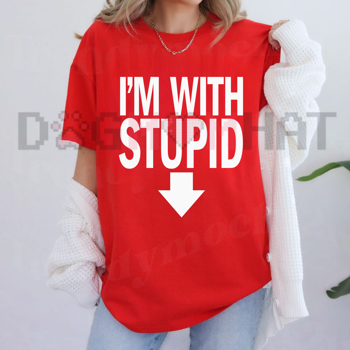 I'm With Stupid Classic Novelty Graphic T-Shirt
