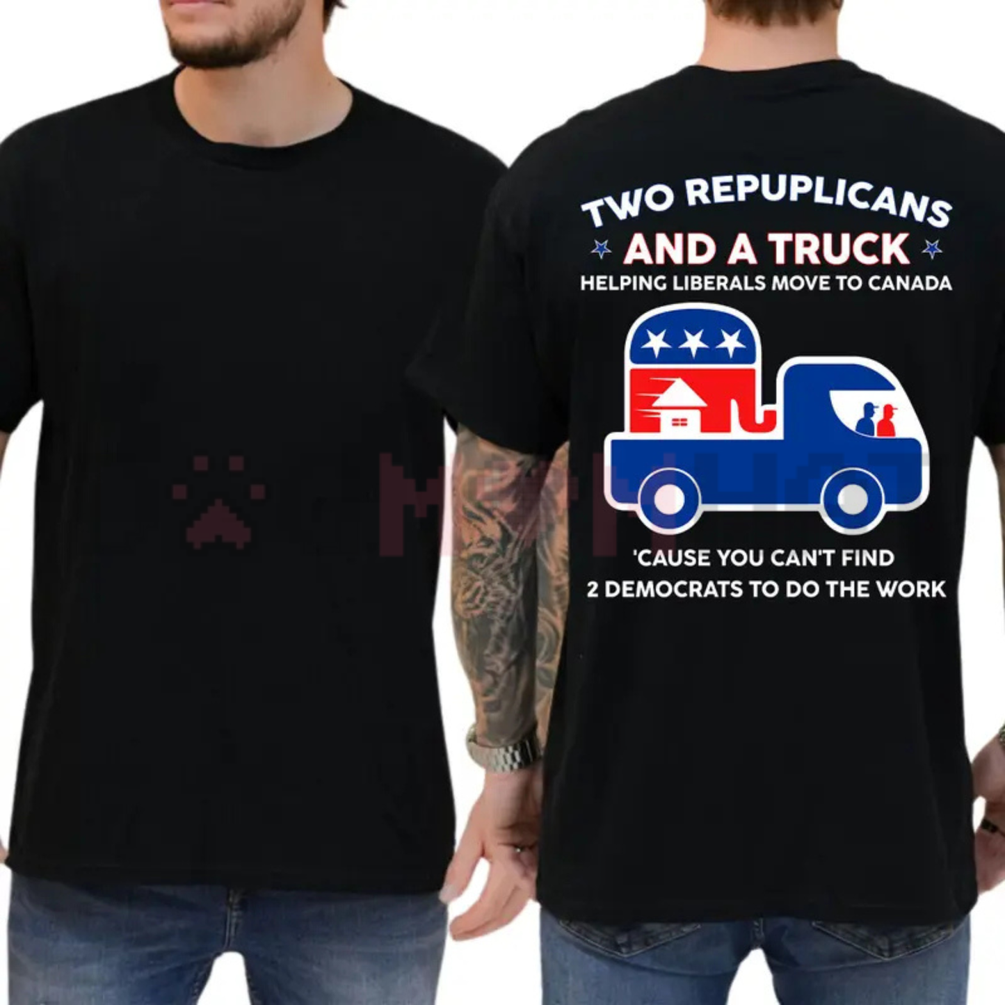 Two Republicans And A Truck T-Shirt - Funny Political Graphic Tee