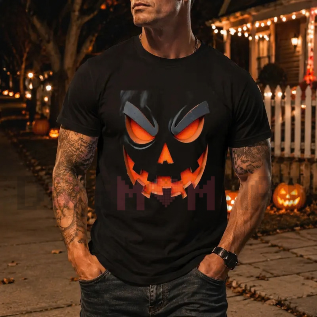 "Scary Evil Jack O' Lantern" Halloween Graphic T-Shirt