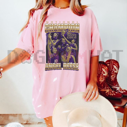 Bayou Bayou Ring Tee – Angel Reese National Champion Graphic Shirt