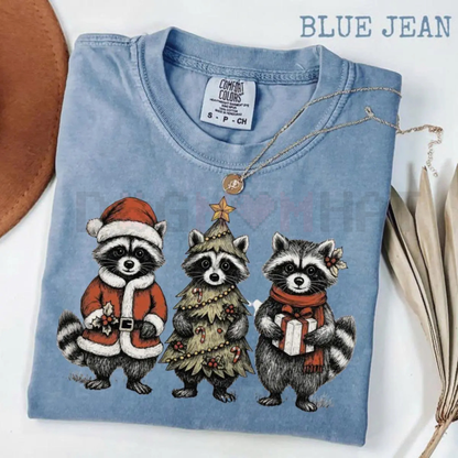 Festive Raccoon Family T-Shirt