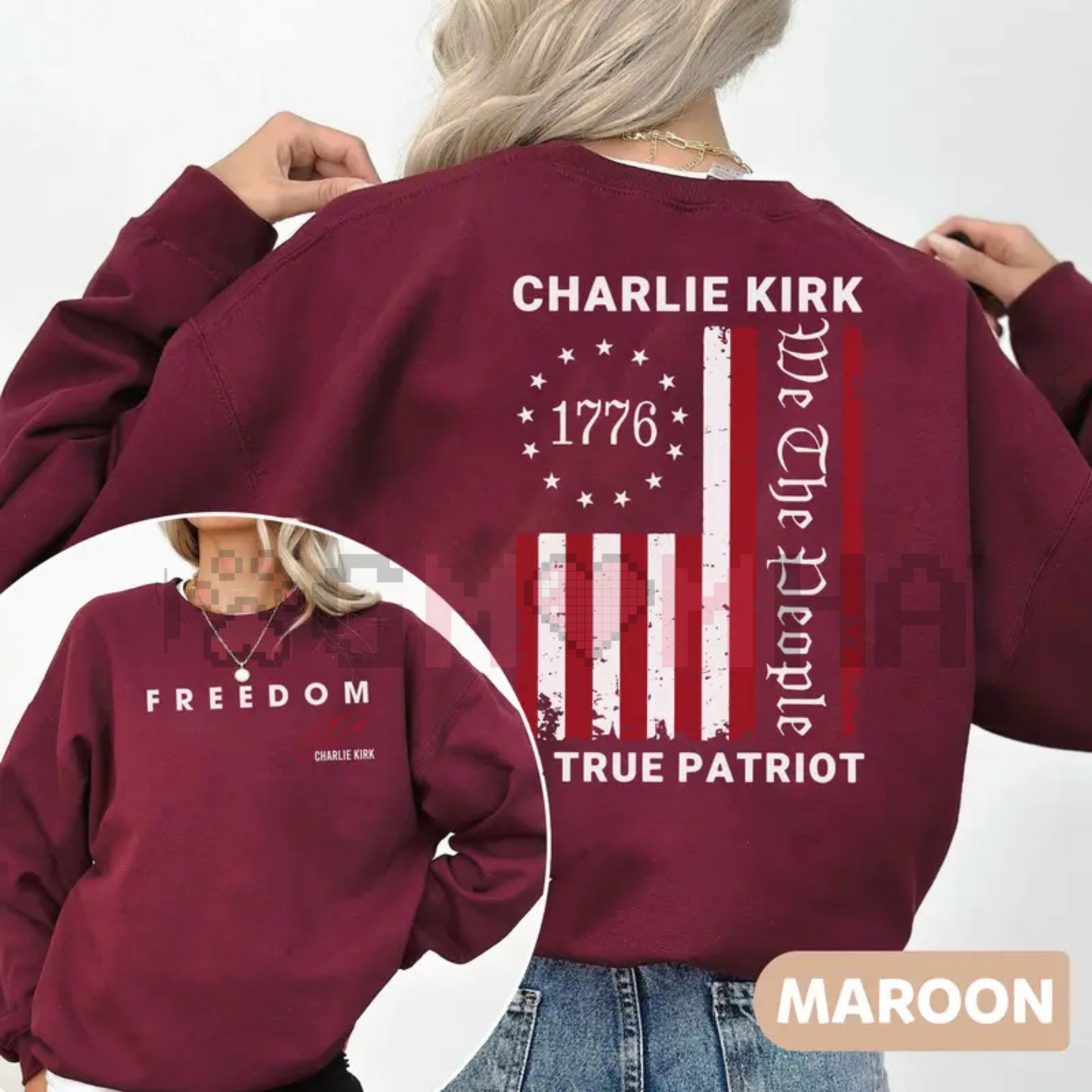 Patriotic 1776 "We The People" American Flag Pullover – Unisex Freedom Sweatshirt